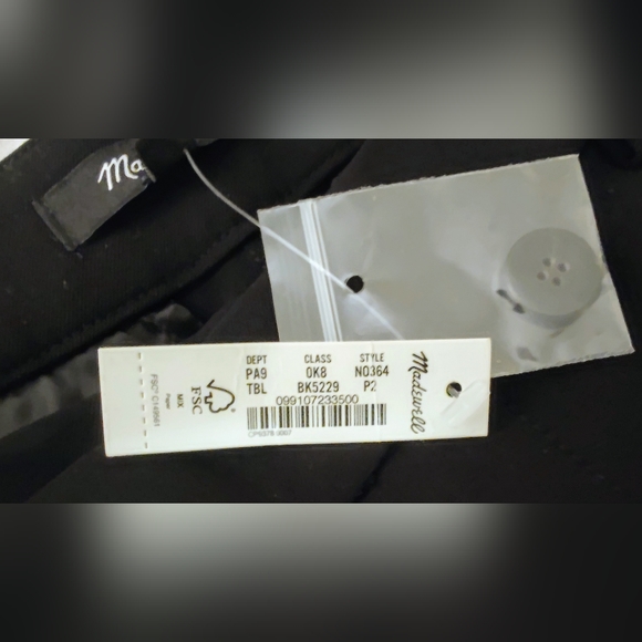 NWT Madewell The Petite Fairbanks Pant, 2P in True Black - Picture 12 of 12